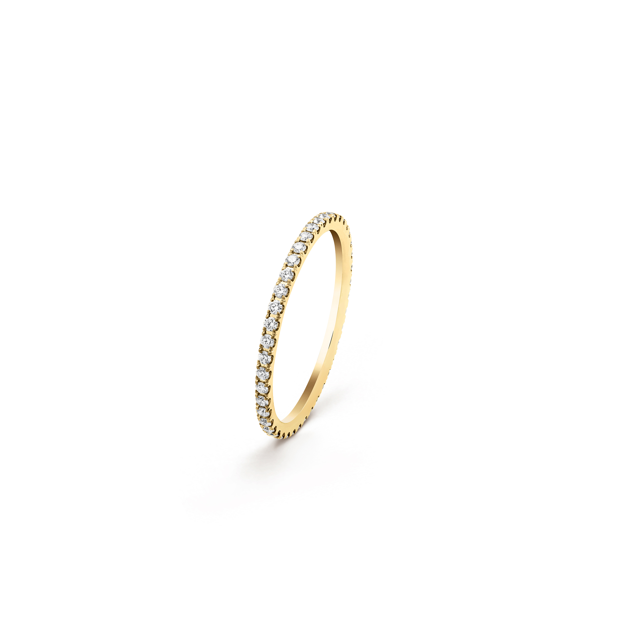 VAN CLEEF ARPELS FÉLICITÉ WEDDING BAND, 1.25 MM - YELLOW GOLD, DIAMOND  VCARO8BN00